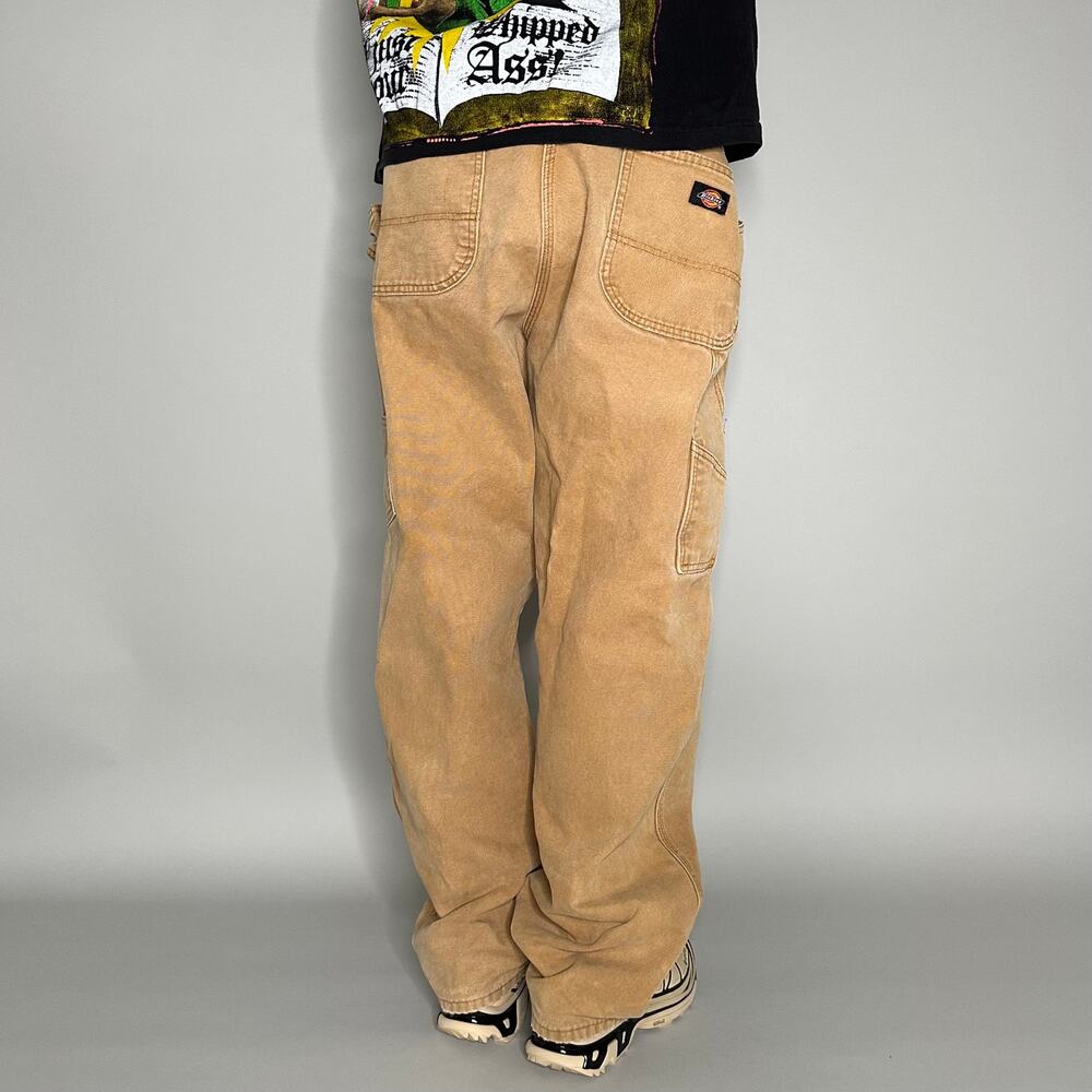 Vintage 90s Dickies Carpenter Pants 40x32 Relaxed Tan Dungarees Work Wear
